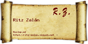 Ritz Zalán névjegykártya